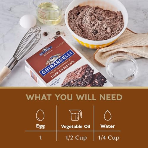 Image of Ghirardelli Dark Chocolate Premium Brownie Mix, Includes Chocolate Chips, 20 oz Box