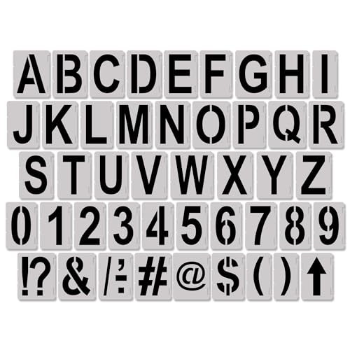 2 Inch (45 Pieces) Interlocking Alphabet & Number Stencil Kit