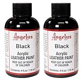 Angelus Leather Paint 4 oz Black(2 pack)