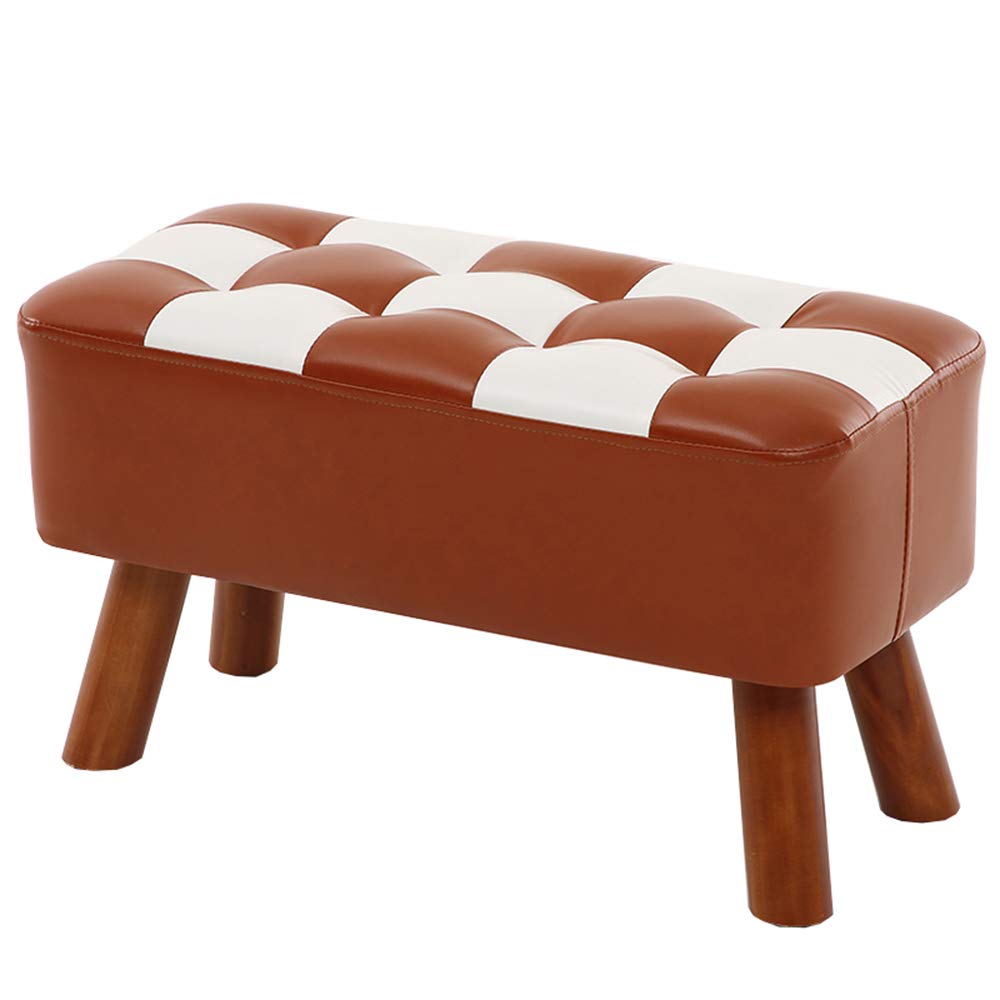 Tabouret de Salon en Bois et Éponge - Repose-Pieds Canapé, Banc à Chaussures 60cm