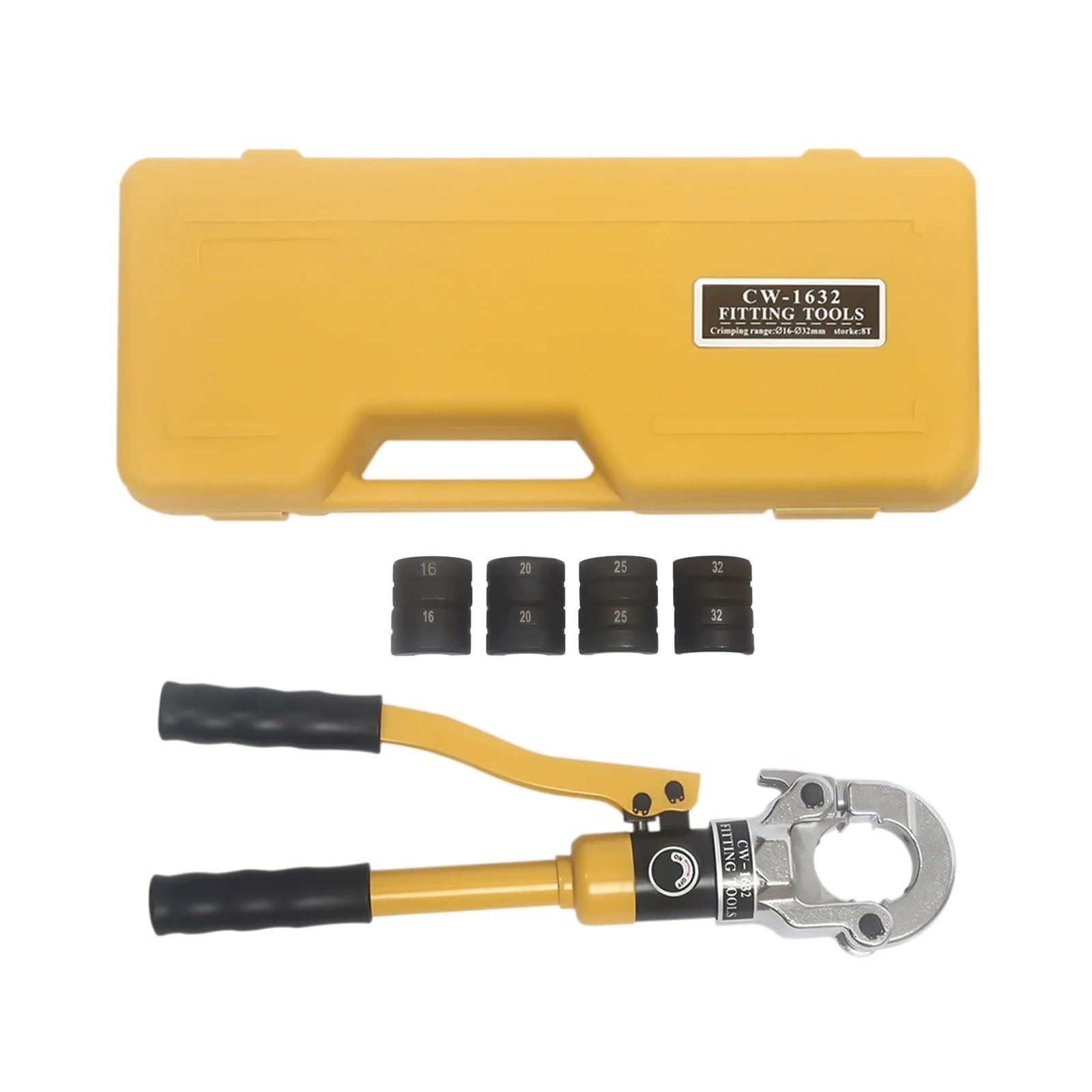 Otenc Giallo Hydraulic Cylinder, Hydraulic Crimping Pliers Th 16, 20, 25, 32Mm Aluminum-Plastic Pipes, Pex, Pb, Stainless Steel Sleeves, Etc