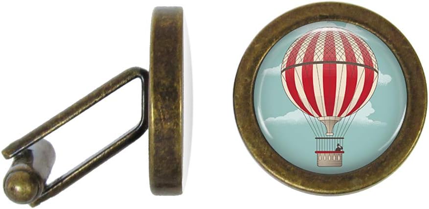 Hot Air Balloon Cufflinks Balloon Cuff Links (Angled Edition)