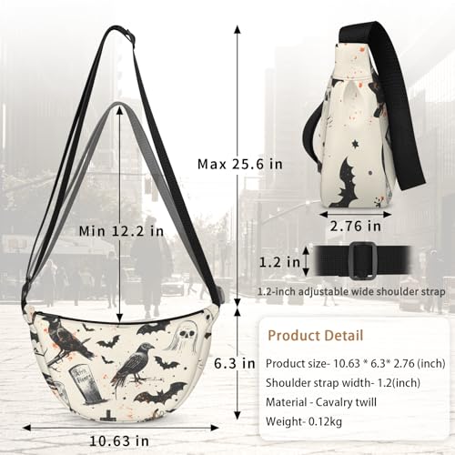 Crescent Crossbody Bags for Women Trees Deer Adjustable Sling Bag & Shoulder Purse3