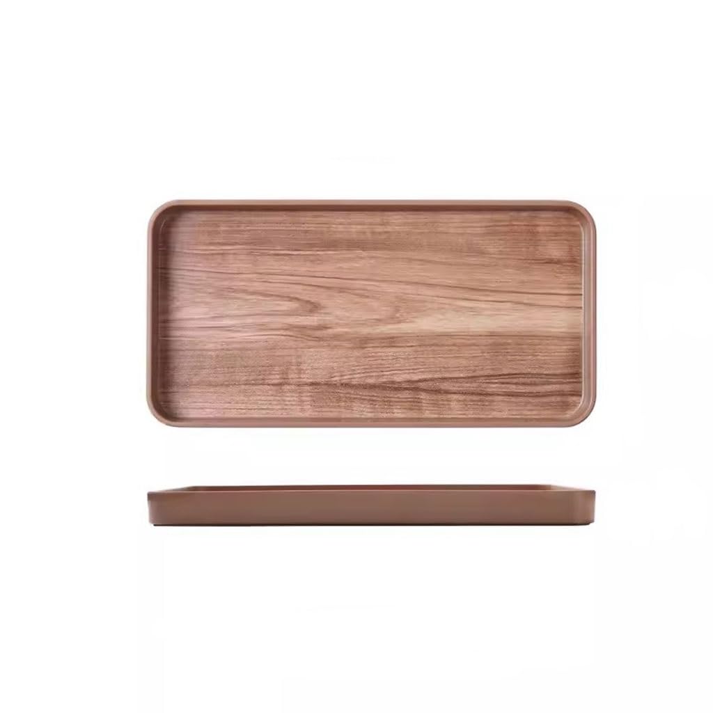 Bandeja La bandeja de imitación de madera es adecuada for bandejas de meriendas de té de la tarde familiar y también se puede utilizar for bandejas de comida de servicio en restaurantes y hoteles. Ban