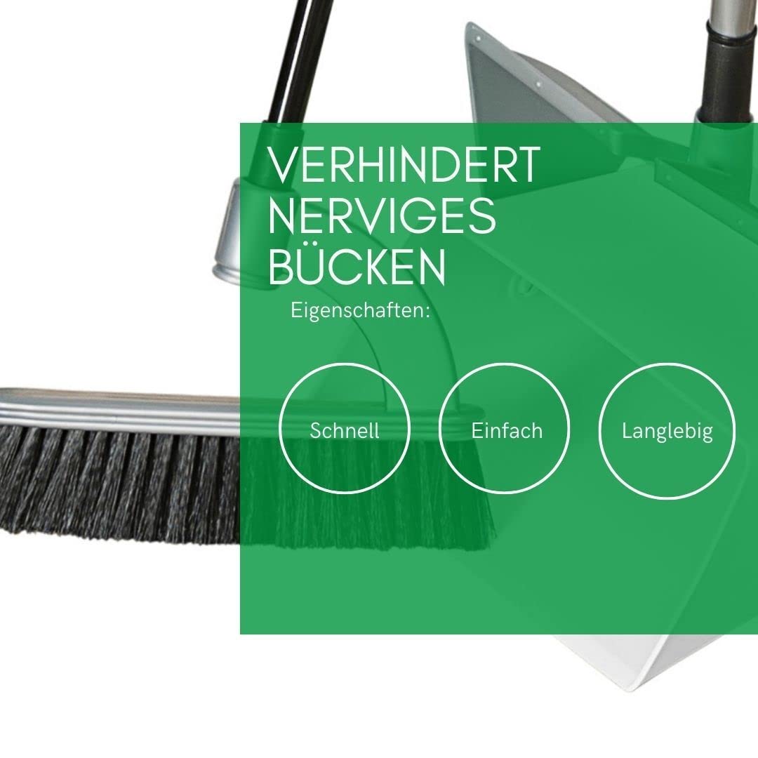 Novaliv 4X Standkehrgarnitur Combi - ergonomisches Design Kehrbesen mit Schaufel Kehrschaufel mit langem Stiel