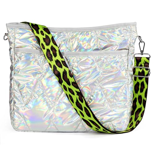 Puffy Crossbody Bags, Quilted Purses with Zip, Trendy Fashion Shoulder Bags, Padded Soft Handbags for Women