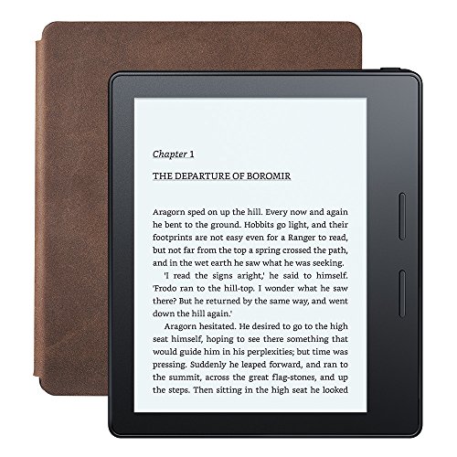 Kindle Oasis E-reader with Leather Charging Cover - Walnut, 6