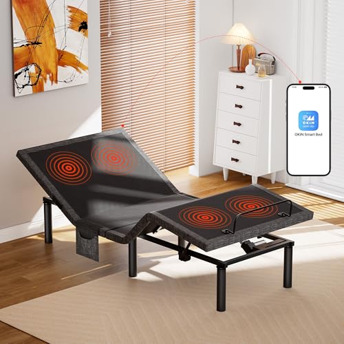 AMADA HOMEFURNISHING Adjustable Bed Frame with Massage, App-Controlled Twin XL Adjustable Bed Base with 4 USB Ports & Under-Bed LED Light, Wireless Electric Bed Frame, 4 Height Options, MSABB01B-TXL2