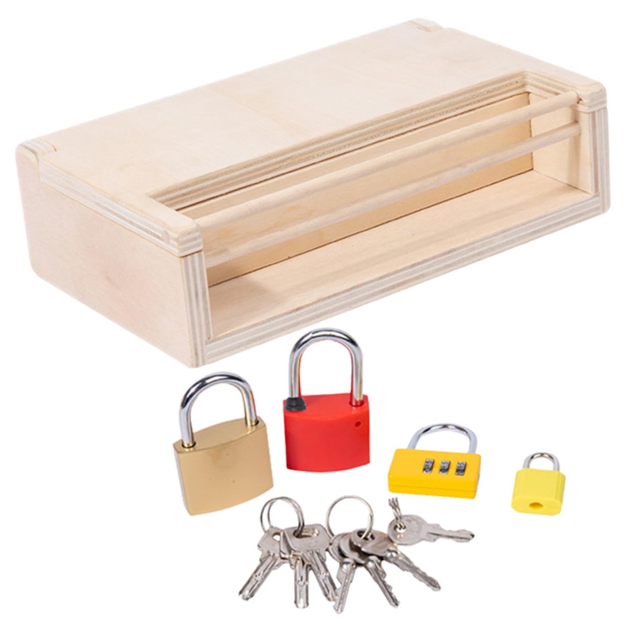 Juego de Juguetes de Aprendizaje Cerradura de Madera