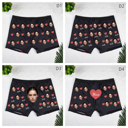 Custom Face Boxers for Men Custom Face Underwear with Picture/Photo Personalized Face Boxer Briefs For Men Valentines Day Gifts Boxers for Boyfriends Him Father Husband Wedding Gifts (Color10)4