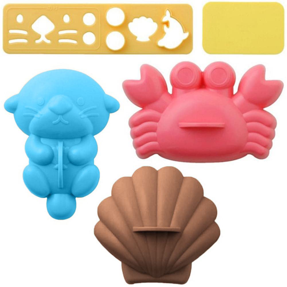 Pinicecore Colorful 5Pcs /Set Rice Ball Sea Pattern Sushi Mould Sandwich Cartoon Mold Kitchen Tools