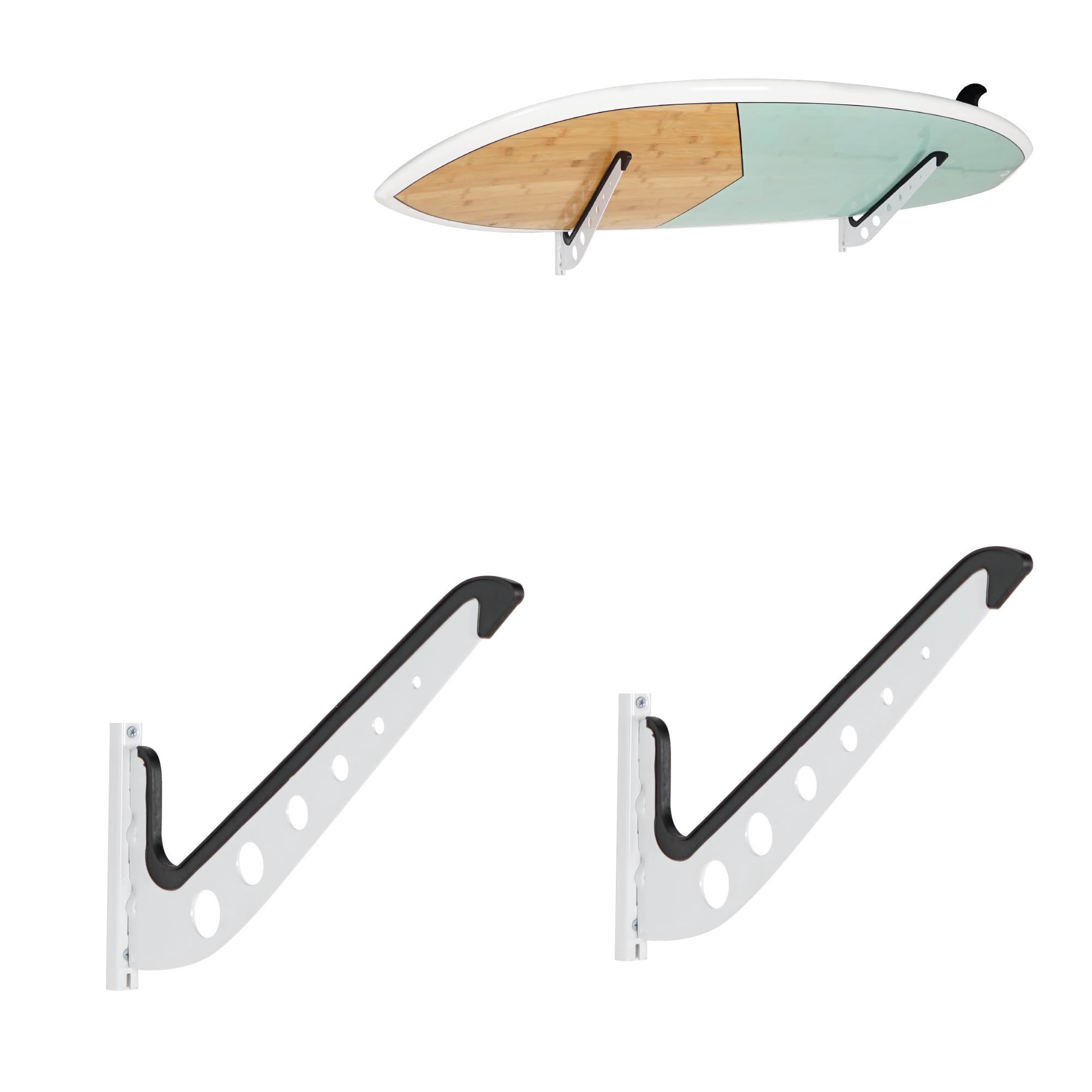 HIKULA 1 Board Surf Rack Wall Mount for Surfboard, Wakeboard, Snowboard Storage Adjustable Wall Hangers Boards Display