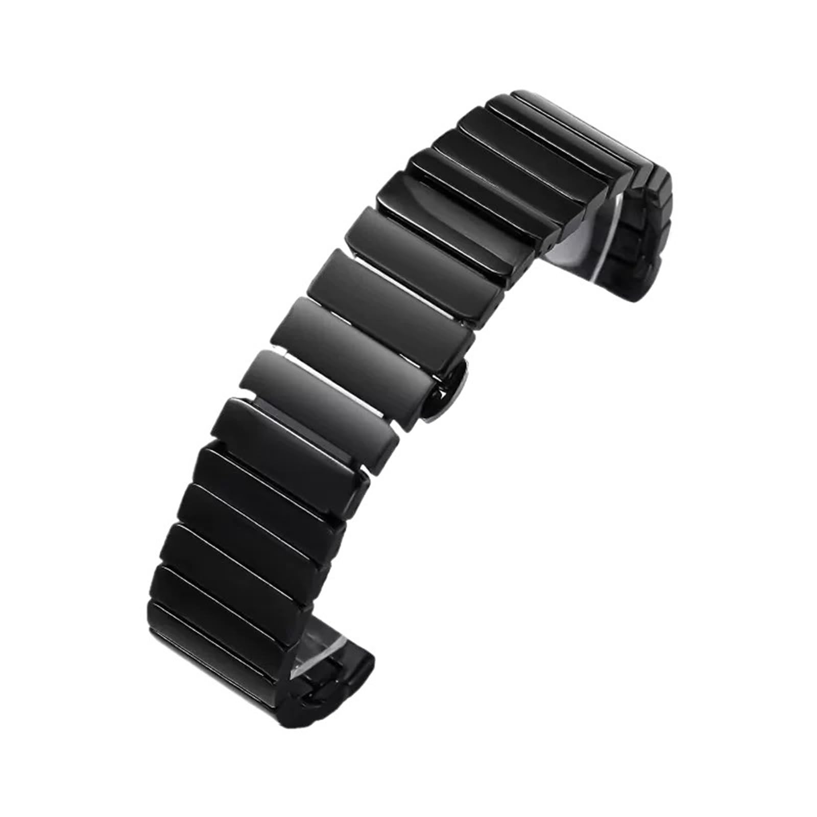 cinturino dell'orologio Accessori for braccialetti in ceramica Cinturino di ricambio comfort nero con fibbia pieghevole in acciaio inossidabile da 20 mm