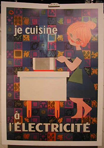 Poster Je Cuisine À L'Electricité 50X70 Cm Déco Vintage Cuisine