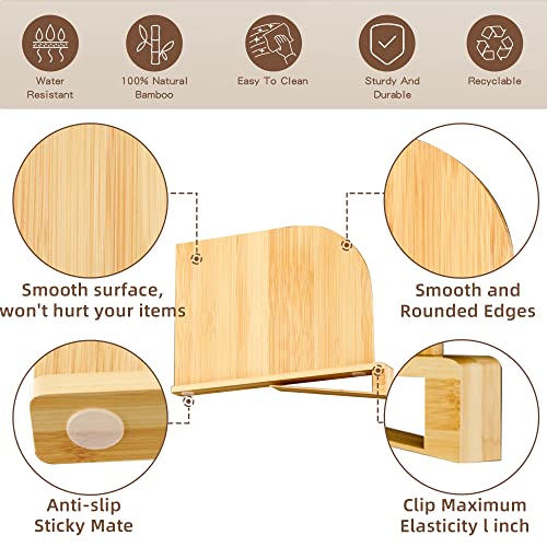 Minboo Set Of 4 Bamboo Dividers For Closet Organization, Kitchen Bookcase, Dividers Organizer For Clothes, Pants, Shoes, Books, Towels, Hats, Purses, Etc. #TOP4