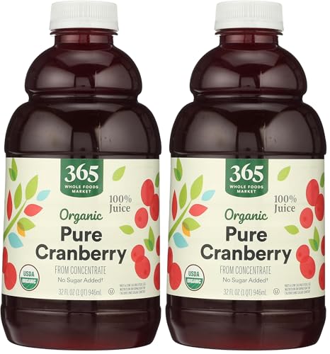 365 by Whole Foods Market, Organic Cranberry Juice, 32 Fl Oz (Pack of 2)