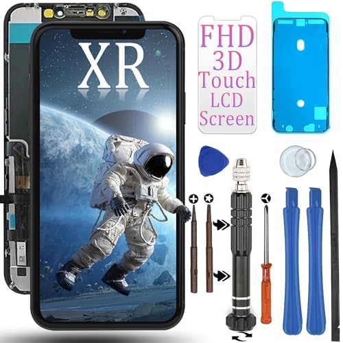DIGI4U LCD for iPhone XR Screen Replacement, 6.1inch FHD TrueTone 3D Touch Screen for iPhone XR Display Digitizer Assembly Black, with Repair Tools Kit Used to Replace Damaged Screen for iPhone LCD