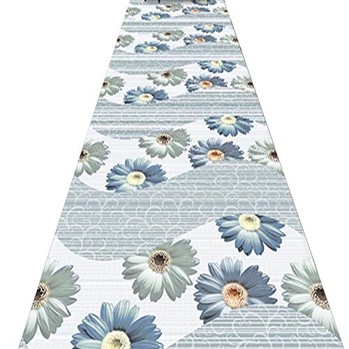 Alfombras de pasillo largo con texturas visuales 3D de flores en dos tonos 2