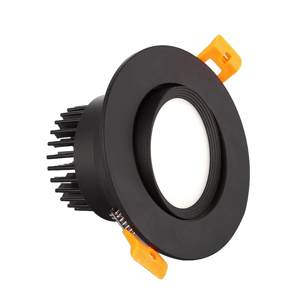 YNBSHGAA Recessed Adjustable Recessed Downlight LED CRI80 High Color Rendering Aluminum Black Recessed Ceiling Light for Aisle Corridor Lighting AC85-265V 100LM/W Recessed Spotlig,3000K-7W
