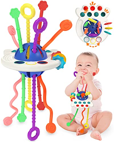 Image of Yetonamr Baby Sensory Montessori Toys for 6-12-18 Months, Pull String Developmental Toys, Toddler Birthday Gift Travel Toy for 1 2 Year Old Boy Girl Infant 8 9 10 Months Old