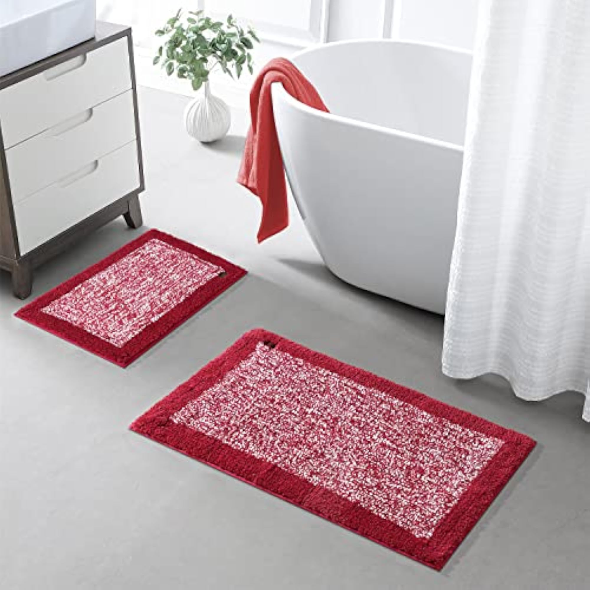 Ultra Soft Microfiber Bubble Mat Bath Rug, Anti-Slip