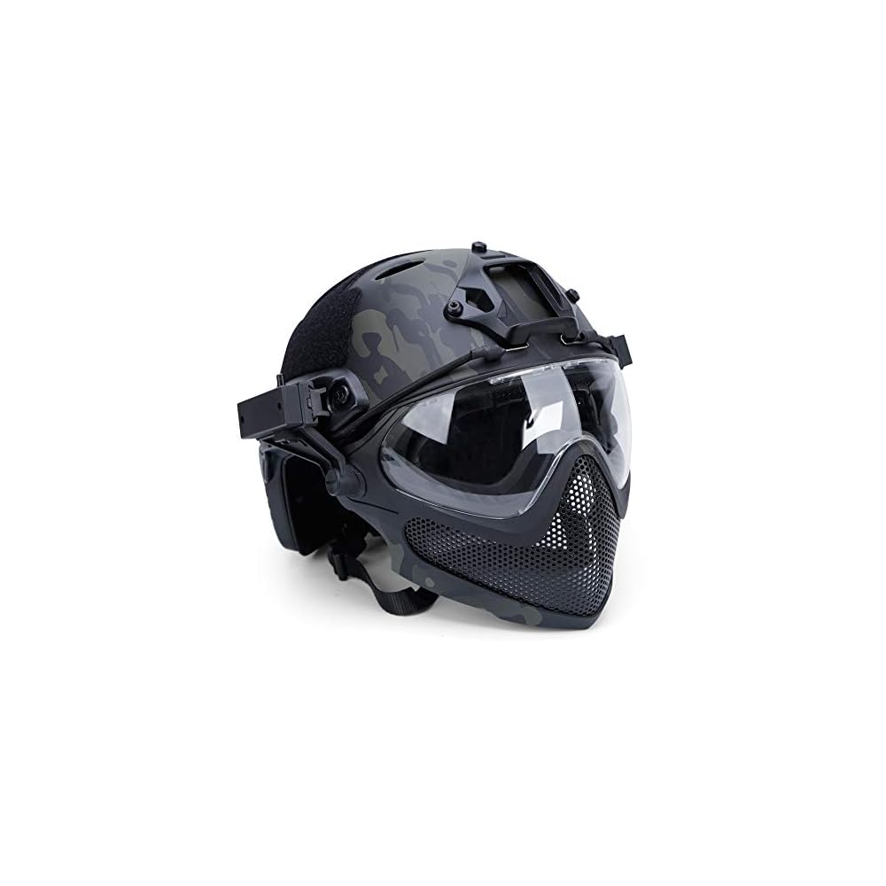 f22 motorcycle helmet PJ Tactical Fast Helmet, Detachable Mask and Goggles, Cosplay Tactical Riding Airsoft Full Face Protective : Sports & Outdoors N/W Tactical PJ Helmet F22,