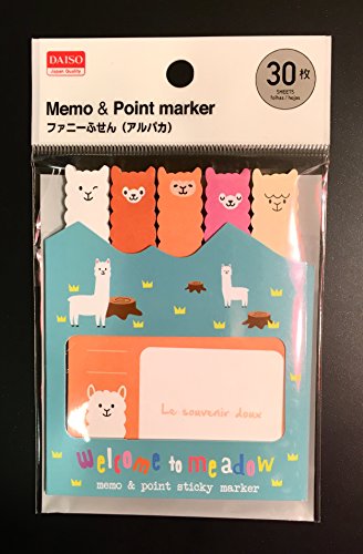 Japanese Cute Alpaca Memo&Point Maker 6 Unique Designs 180 Sheets