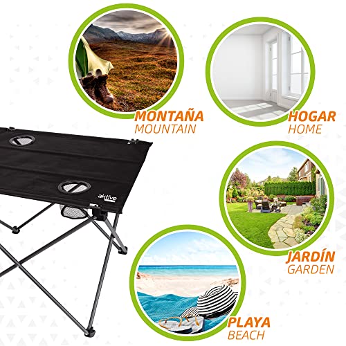 Table pliante textile stable et compacte pour sols irréguliers de camping - 7