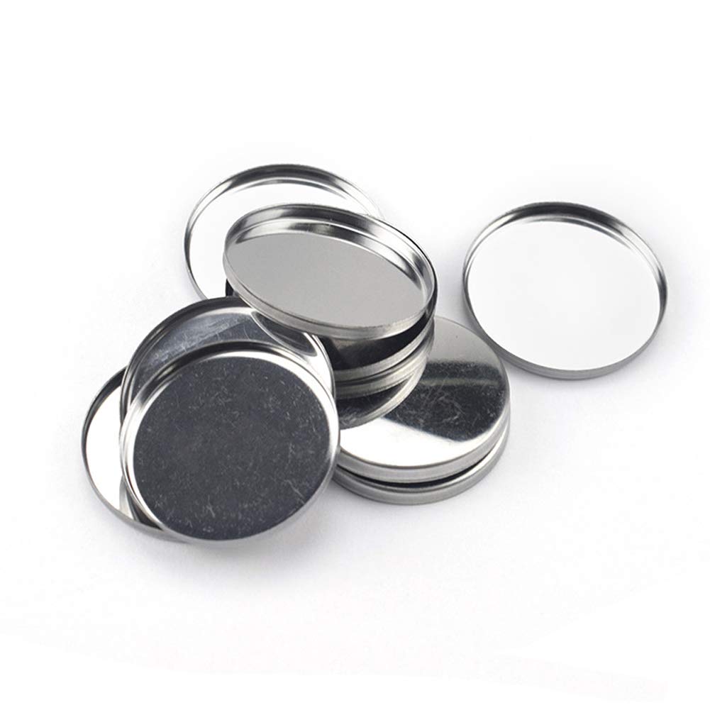 20 bandejas redondas vacías de metal para sombra de ojos, paleta de maquillaje magnética, 1.417 in de diámetro, 0.138 in de altura 7