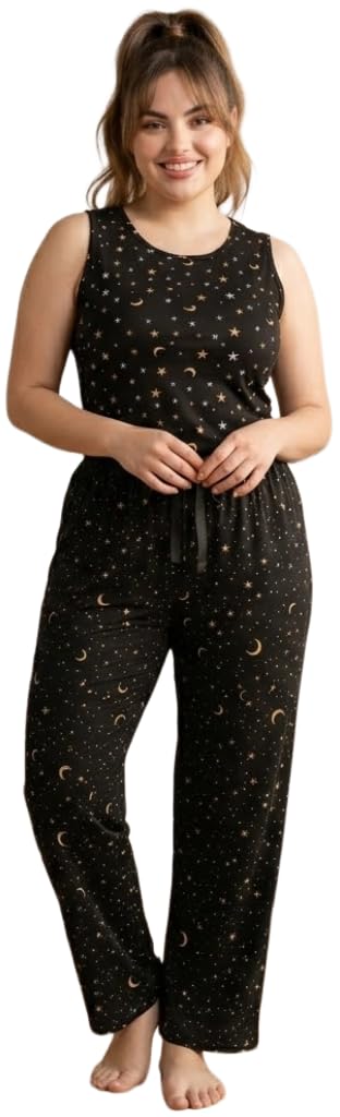 unfld Women Sleeveless Nightsuit Top & Lower Set – Cotton Night Suit for Women, Soft Breathable Sleepwear Set, Ladies Pyjama Set, Summer Nightwear, Night Suit for Womens-picture-19