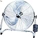 BricoLoco Ventilatore da pavimento potente con base in metallo e pale in alluminio con struttura a griglia, oscillante, 3 velocità, altezza regolabile 140 W, 550 mm, alta velocità