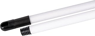 La Briantina Mango profesional Frosted para escobas, de metal plastificado, acabado áspero antideslizante, longitud 130 cm, rosca universal, color blanco