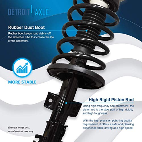 Image of Detroit Axle - 8pc Front End Suspension Kit for 2001-2007 Volvo S60 V70 2 Ready Struts 2 Lower Control Arms 2 Lower Ball Joints 2 Sway Bar End Links 2002 2003 2004 2005 2006 Replacement