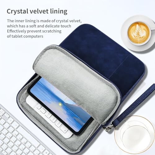 Image of MOCA Universal Polyester 7-8 Inch Tablet Sleeve Case Cover: Fits Amazon Kindle, Paperwhite, Kindle Fire, Apple iPad mini, Lenovo M8, Samsung Galaxy A7 Lite, (6 inch to 8 inch Devices) (Navy Blue, 7-8 inch)