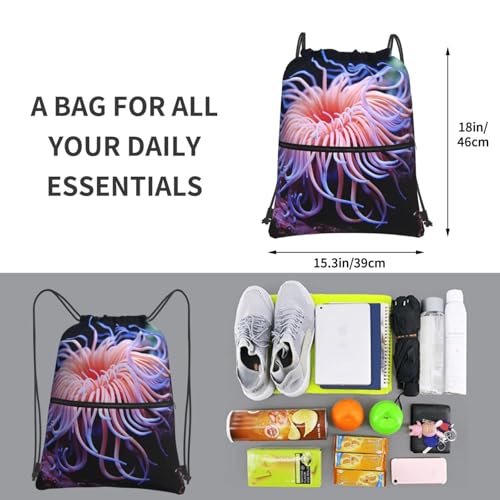Drawstring Backpack Waterproof Draw String Bag Gym Drawstring Bags Sea Animals Swim Bag for Men Women3