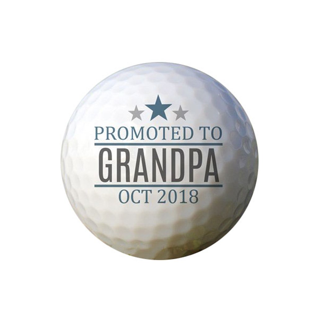 GiftsForYouNow Promoted to Grandpa Personalized Golf Ball Set, Blue