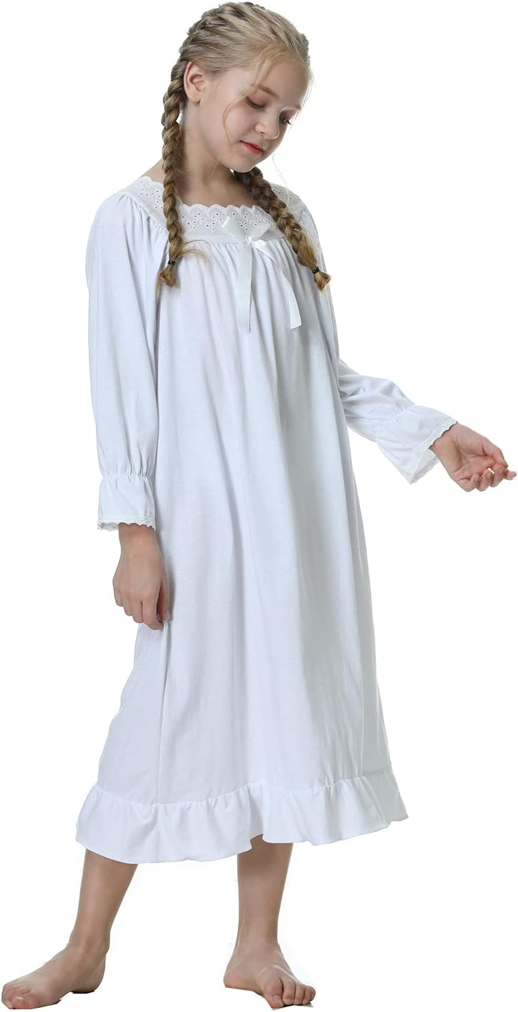 Lovely Girls Princess Nightgown Soft Cotton Sleepwear Kids 3-12 Years - Image 6