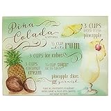 Pina Colada Recipe Cutting Board, Tempered Glass with Decorative Design, 15 5/8 by 11 3/4-inches, by Abbey & CA Gift