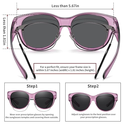 Image of HAOLOTA Fit Over Glasses Sunglasses for Women Polarized | Over Glasses Sun Glasses, UV400 Polarized Lens, Trendy Cat Eye Sunglasses, Lightweight and Flexible, Driving, Daily Use