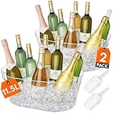 Lifewit 11.5L Ice Bucket for Parties 2 Pcs, Large Portable Drink Bucket for Cocktail Bar, Champagne...