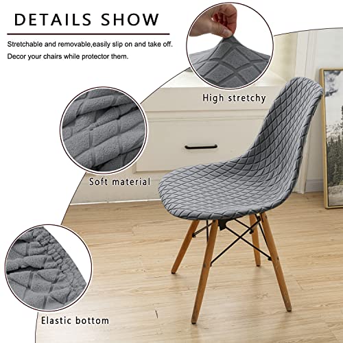 SHENGYIJING Pack de 2/4/6 Fundas Decorativas para Sillas de Comedor Nordicas Adjustables, Lavable, Elasticas para Banquetes Cocina Hogar(Gris Claro) - imagen 6