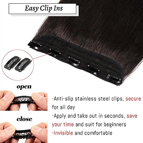 Extensiones de cabello humano sin enredos de una pieza con 5 clips 5