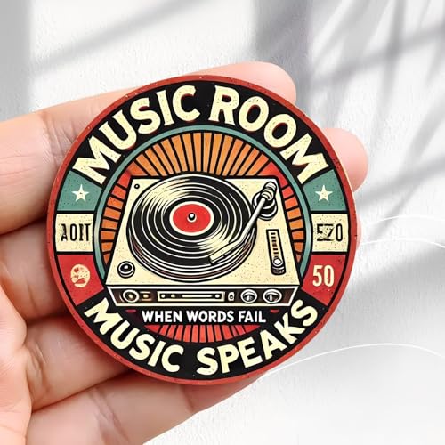 Imán Redondo Vintage con Diseño de Tocadiscos para Nevera