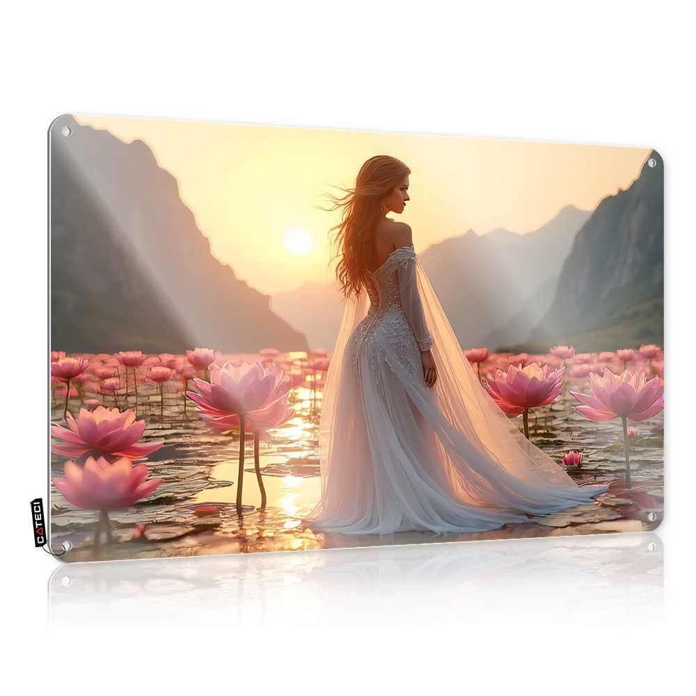 Serene Beauty in Lotus Land at Sunset Funny Car Stickers Toolbox and Car Stickers (30x40cm)