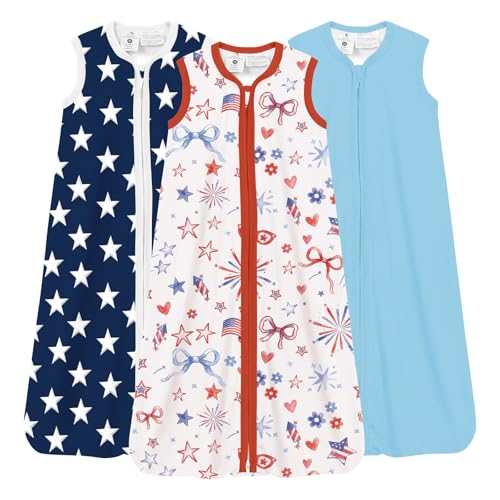 Image of Baby Sleep Sack 0.5 TOG, Lightweight Breathable Wearable Blanket with Zipper, 0-3-6-12-24M-4T, 3-Pack