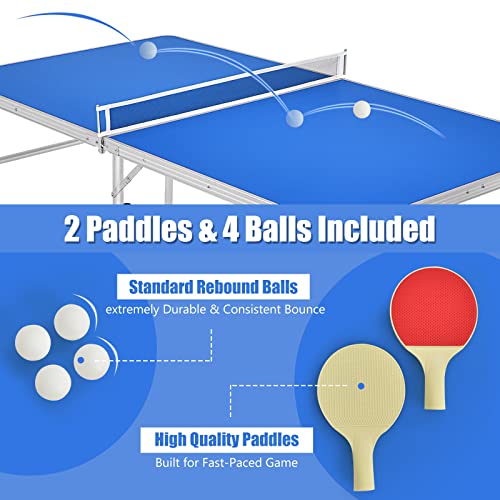 Goplus-Foldable-Ping-Pong-Table-100-Preassembled-Table-Tennis-Table-with-Net-2-Paddles-Ping-Pong-Balls-Portable-Table-Tennis-Game-Set-for-Indoor-Outdoor Goplus Foldable Ping Pong Table 100 Preassembled Table Tennis Table with Net 2 Paddles Ping Pong Balls Portable Table Tennis Game Set for Indoor Outdoor