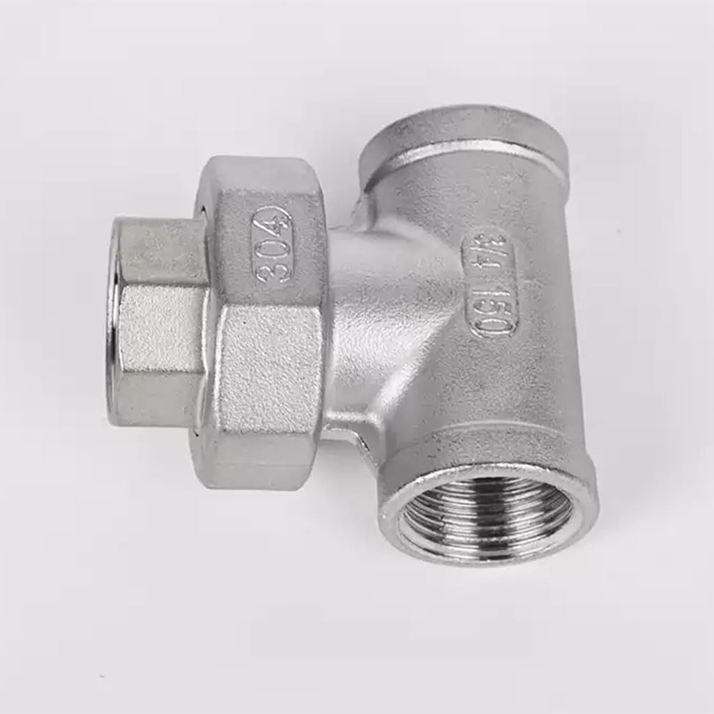 T filettato femmina in acciaio inossidabile 304, raccordi for tubi di unione a 3 vie da 1/4 pollice a 2 pollici for acqua, olio e liquidi (1 pz)(1-1/2inch)