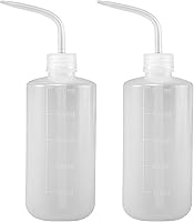 Vista 1 de 2 botellas de plástico blanco translúcido de 16.9 fl oz de 17.6 onzas líquidas con recipiente de medición graduado, boquilla de punta curvada