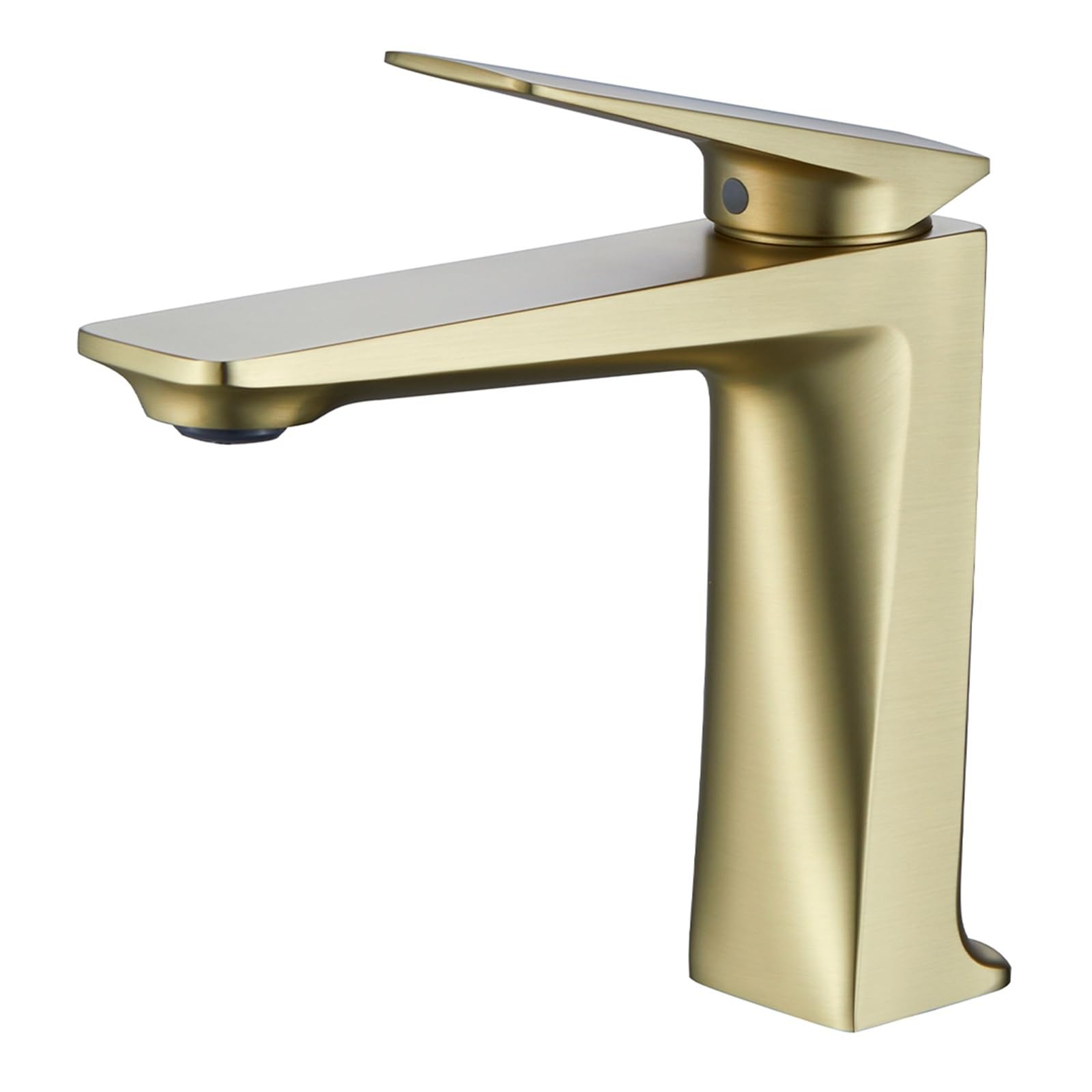 Robinet de lavabo or brossé avec mitigeur monocommande en laiton durable