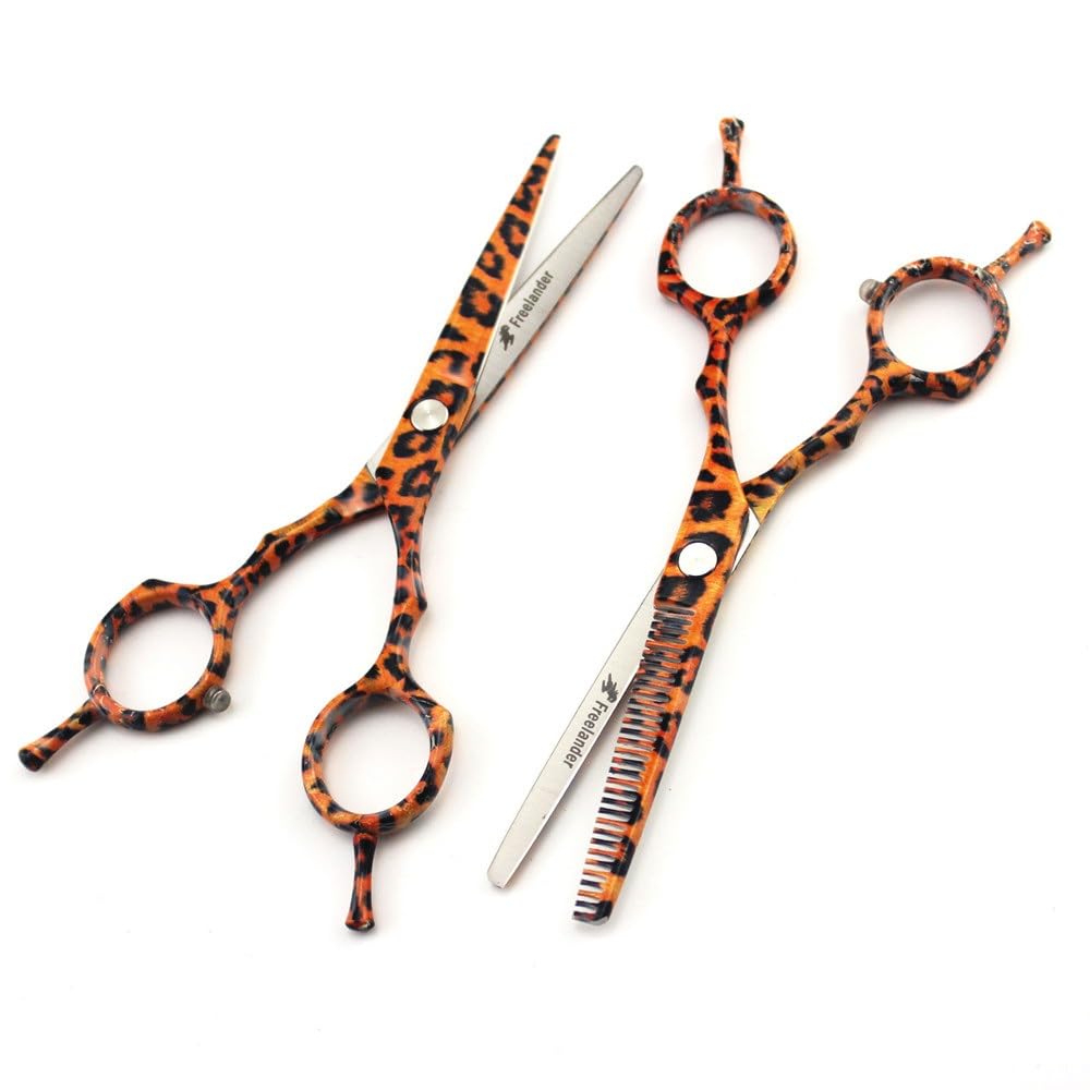 Tijeras para Cortar el Cabello, Tijeras Profesionales de cerámica de Leopardo de Acero JP 440c de 5,5 Pulgadas para Cortar el Cabello, Tijeras de peluquería, Juego de Tijeras de peluquería
